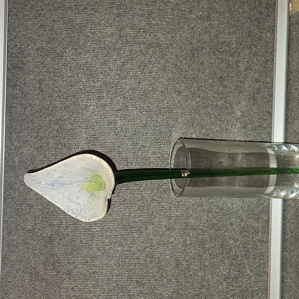 Vintage Egermann Hand Blown long stem flower